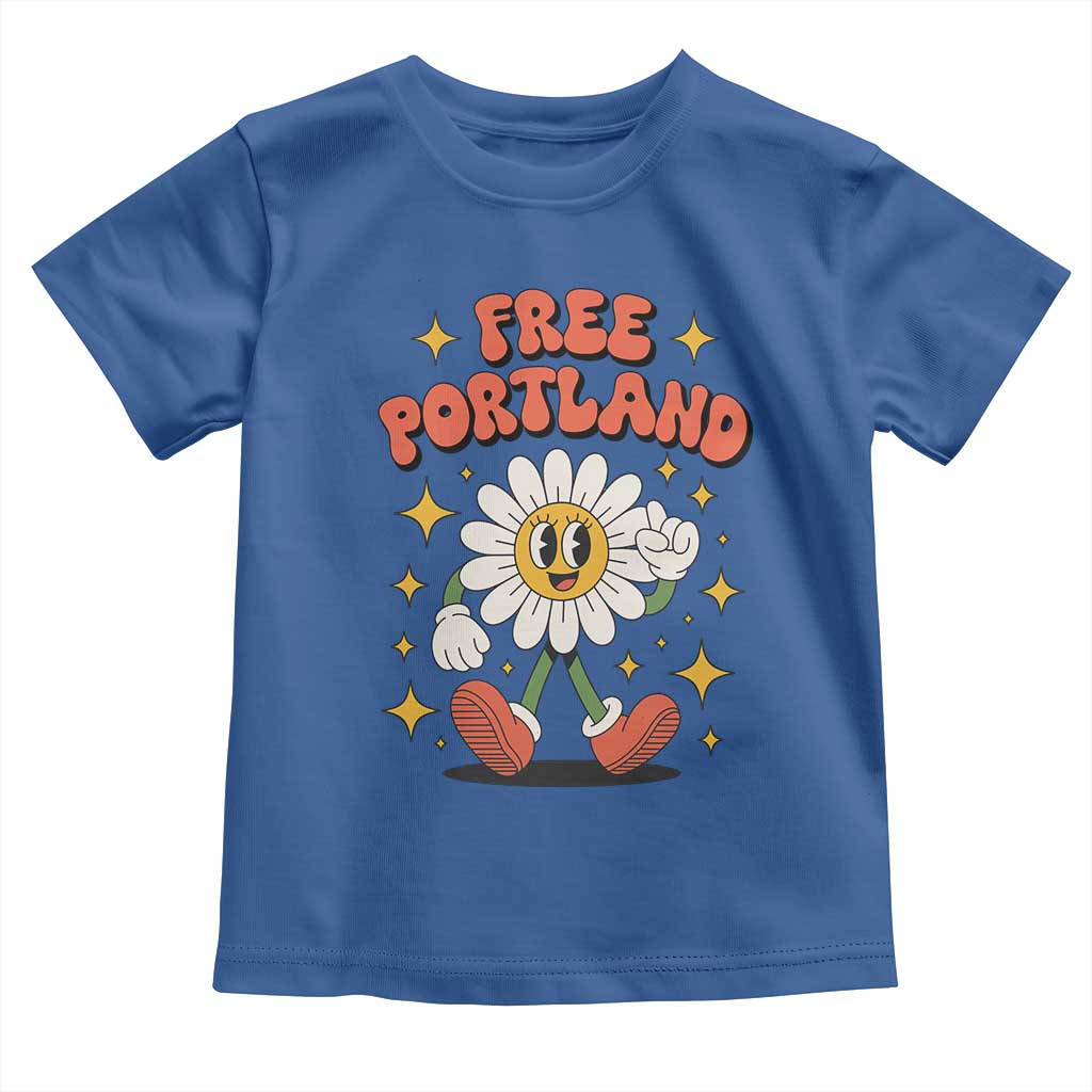 Retro Daisy Free Portland Toddler T Shirt Oregon Freedom Fighter Flower Groovy Graphic - Wonder Print Shop