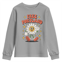 Retro Daisy Free Portland Youth Sweatshirt Oregon Freedom Fighter Flower Groovy Graphic - Wonder Print Shop