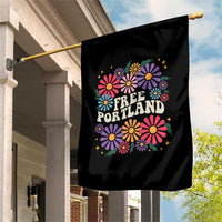 Retro Groovy Free Portland Garden Flag Oregon Freedom Fighter Peaceful Hippie 70s Style - Wonder Print Shop