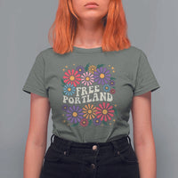 Retro Groovy Free Portland T Shirt For Women Oregon Freedom Fighter Peaceful Hippie 70s Style - Wonder Print Shop