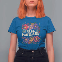 Retro Groovy Free Portland T Shirt For Women Oregon Freedom Fighter Peaceful Hippie 70s Style - Wonder Print Shop