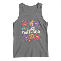 Retro Groovy Free Portland Tank Top Oregon Freedom Fighter Peaceful Hippie 70s Style - Wonder Print Shop