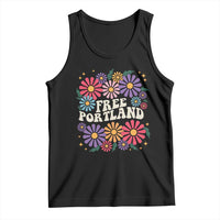 Retro Groovy Free Portland Tank Top Oregon Freedom Fighter Peaceful Hippie 70s Style - Wonder Print Shop