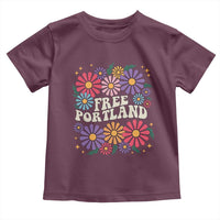 Retro Groovy Free Portland Toddler T Shirt Oregon Freedom Fighter Peaceful Hippie 70s Style - Wonder Print Shop