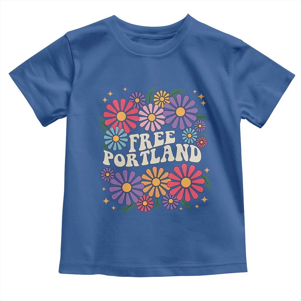 Retro Groovy Free Portland Toddler T Shirt Oregon Freedom Fighter Peaceful Hippie 70s Style - Wonder Print Shop