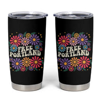 Retro Groovy Free Portland Tumbler Cup Oregon Freedom Fighter Peaceful Hippie 70s Style - Wonder Print Shop
