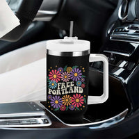 Retro Groovy Free Portland Tumbler With Handle Oregon Freedom Fighter Peaceful Hippie 70s Style - Wonder Print Shop
