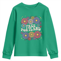 Retro Groovy Free Portland Youth Sweatshirt Oregon Freedom Fighter Peaceful Hippie 70s Style - Wonder Print Shop