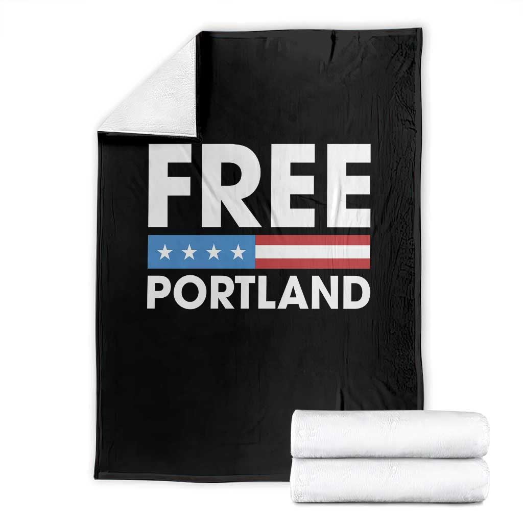 Free Portland Patriotic Throw Blanket Bold Political Statement American Flag - Wonder Print Shop