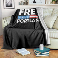 Free Portland Patriotic Throw Blanket Bold Political Statement American Flag - Wonder Print Shop