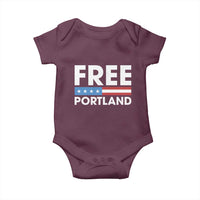 Free Portland Patriotic Baby Onesie Bold Political Statement American Flag - Wonder Print Shop