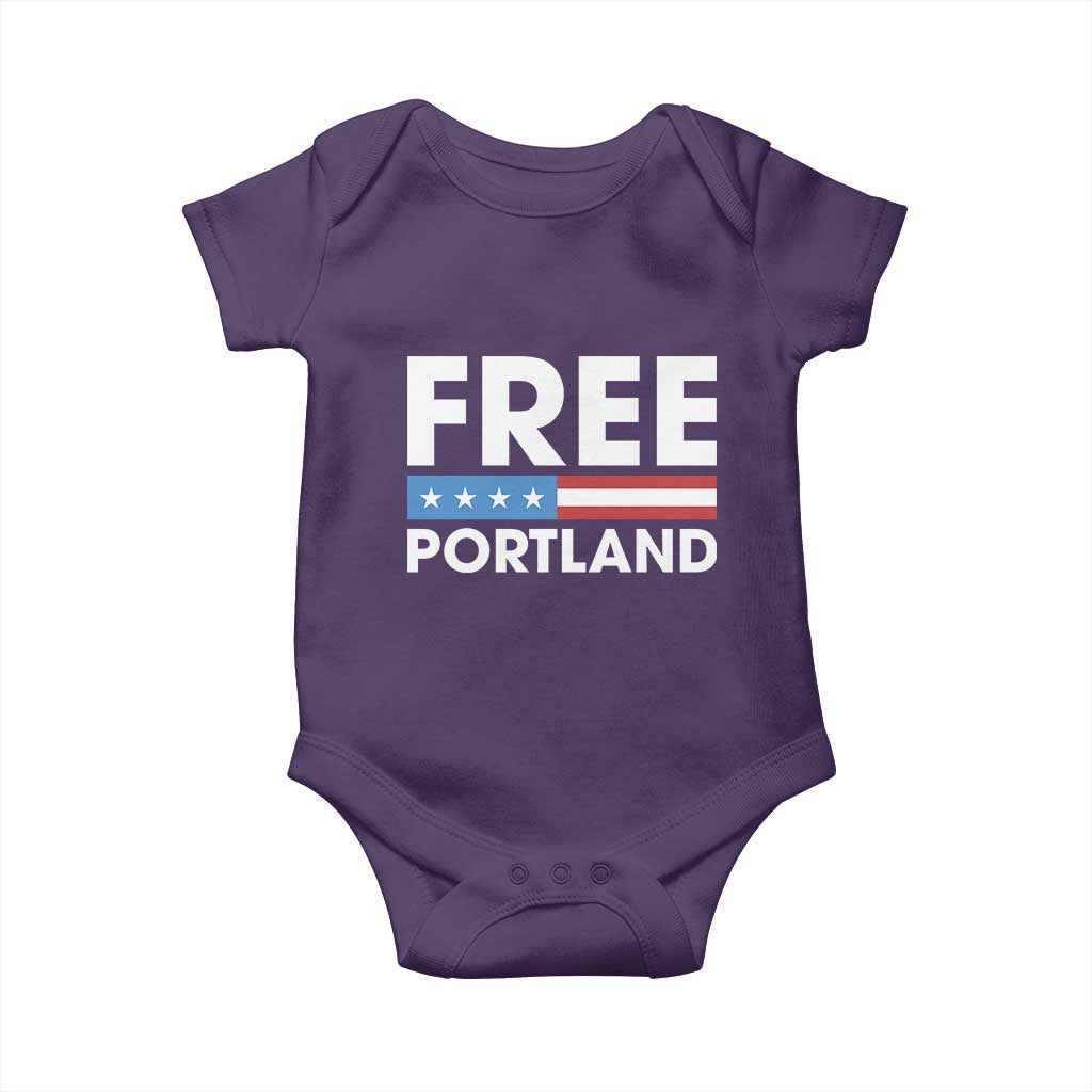 Free Portland Patriotic Baby Onesie Bold Political Statement American Flag - Wonder Print Shop