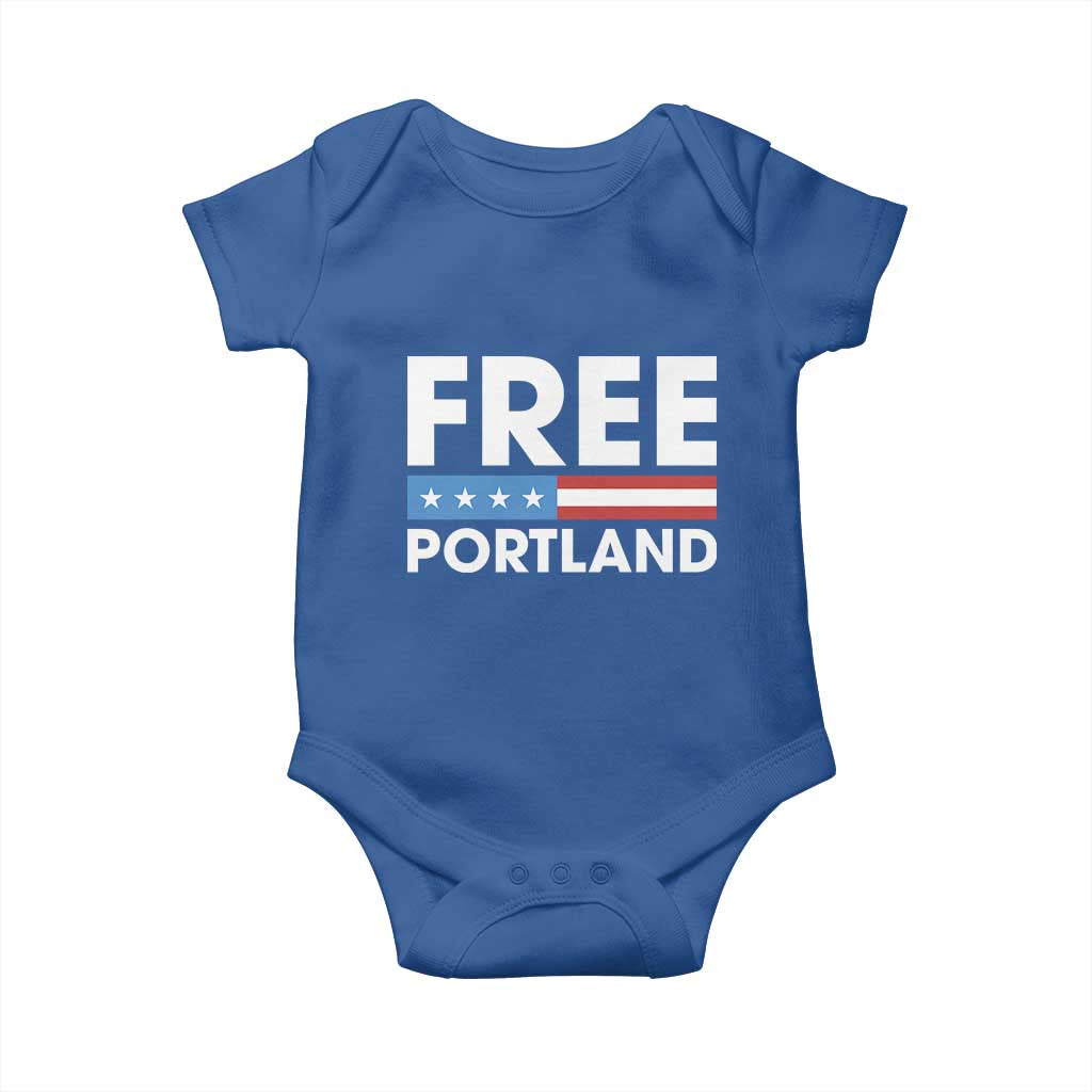 Free Portland Patriotic Baby Onesie Bold Political Statement American Flag - Wonder Print Shop