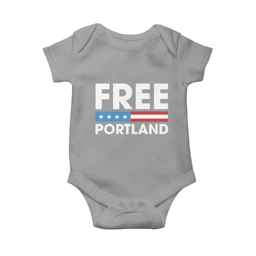 Free Portland Patriotic Baby Onesie Bold Political Statement American Flag - Wonder Print Shop