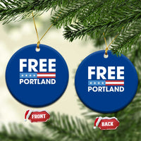 Free Portland Patriotic Ceramic Ornament Bold Political Statement American Flag - Wonder Print Shop