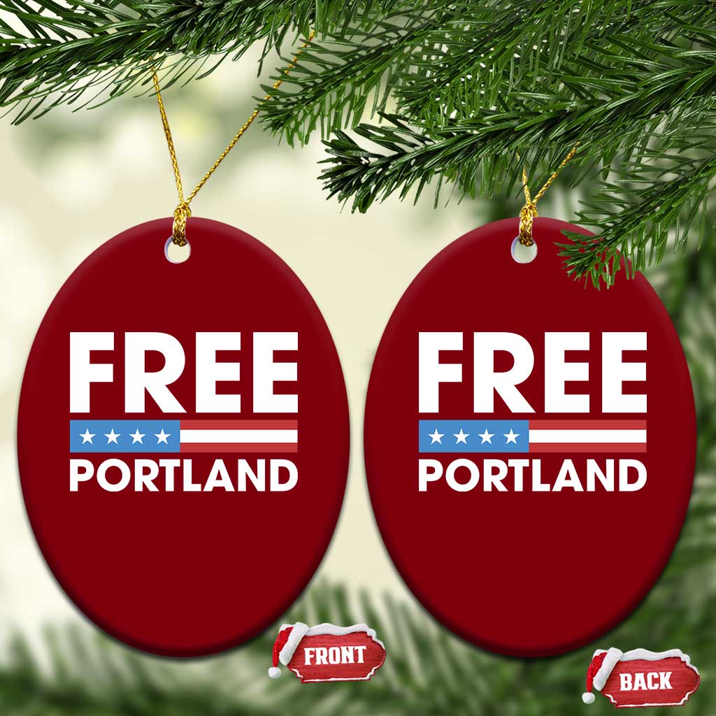 Free Portland Patriotic Ceramic Ornament Bold Political Statement American Flag - Wonder Print Shop