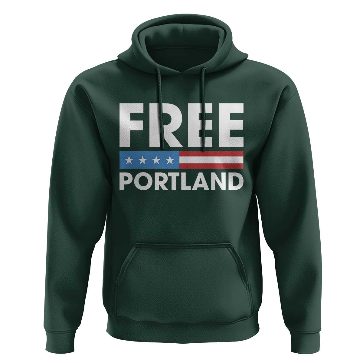 Free Portland Patriotic Hoodie Bold Political Statement American Flag - Wonder Print Shop