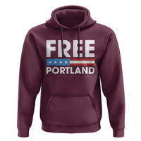 Free Portland Patriotic Hoodie Bold Political Statement American Flag - Wonder Print Shop