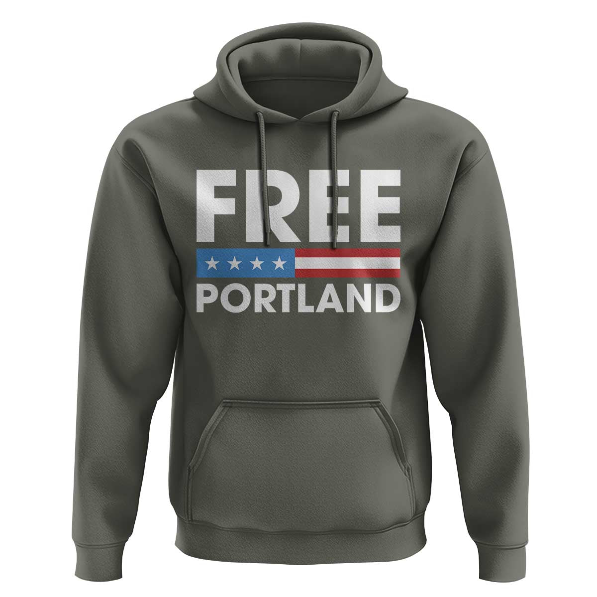 Free Portland Patriotic Hoodie Bold Political Statement American Flag - Wonder Print Shop