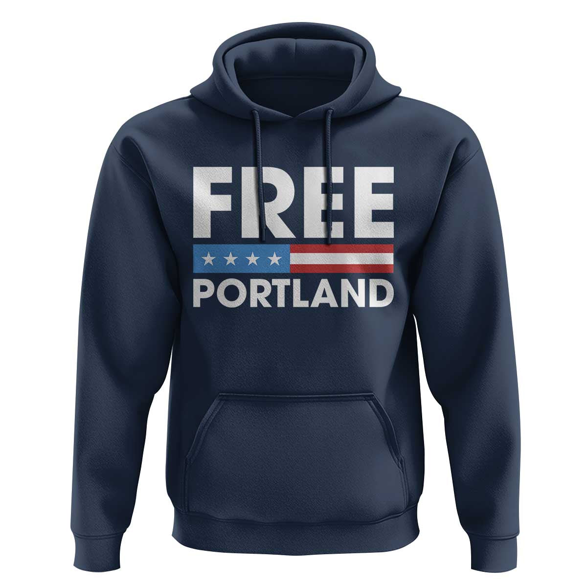 Free Portland Patriotic Hoodie Bold Political Statement American Flag - Wonder Print Shop