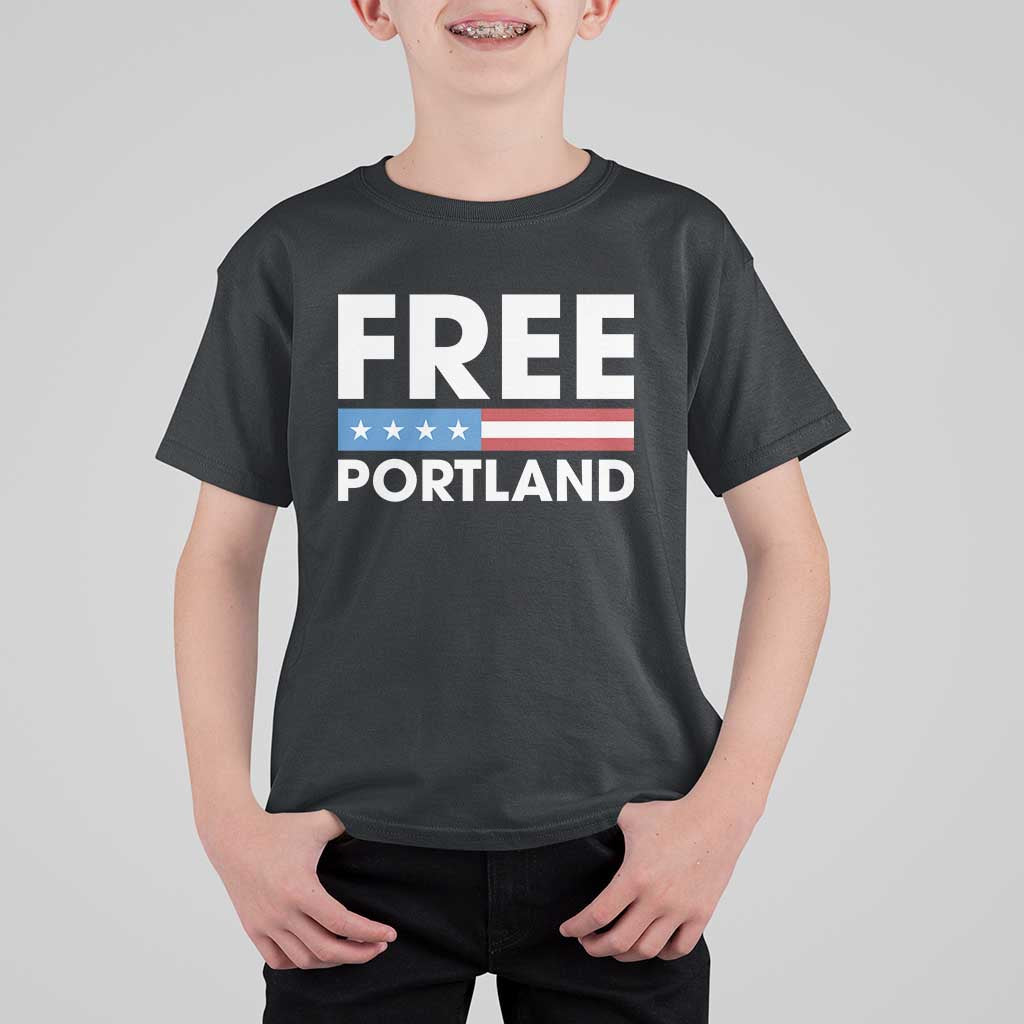 Free Portland Patriotic T Shirt For Kid Bold Political Statement American Flag - Wonder Print Shop