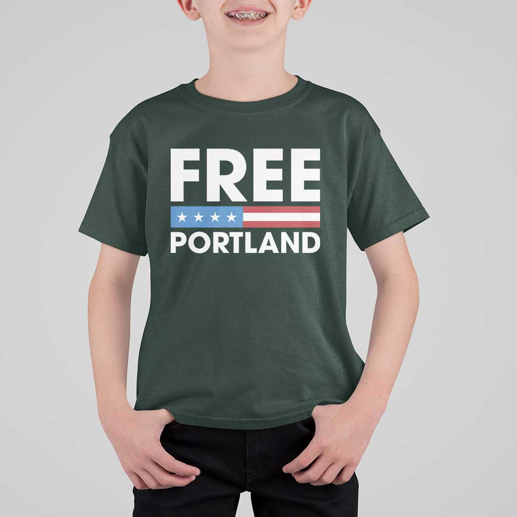 Free Portland Patriotic T Shirt For Kid Bold Political Statement American Flag - Wonder Print Shop