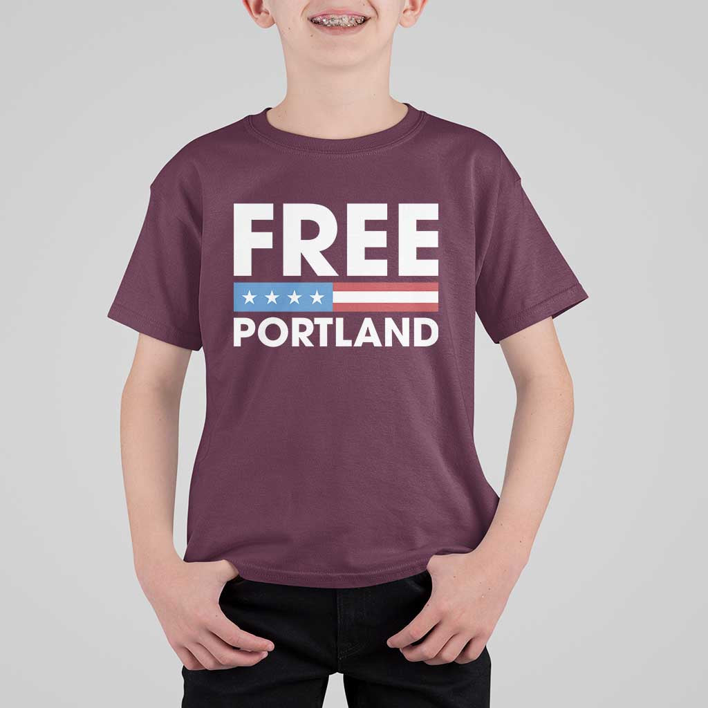 Free Portland Patriotic T Shirt For Kid Bold Political Statement American Flag - Wonder Print Shop