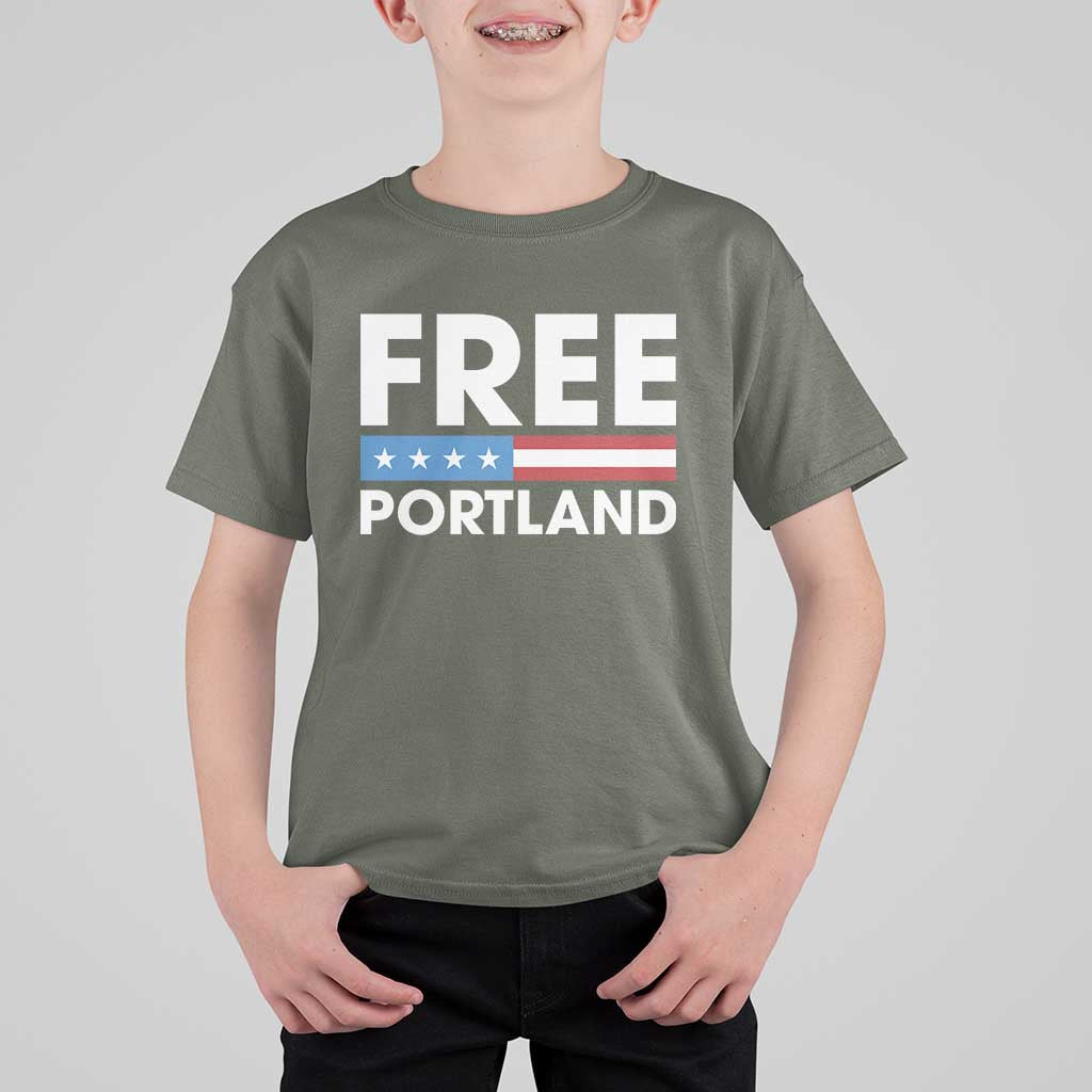 Free Portland Patriotic T Shirt For Kid Bold Political Statement American Flag - Wonder Print Shop