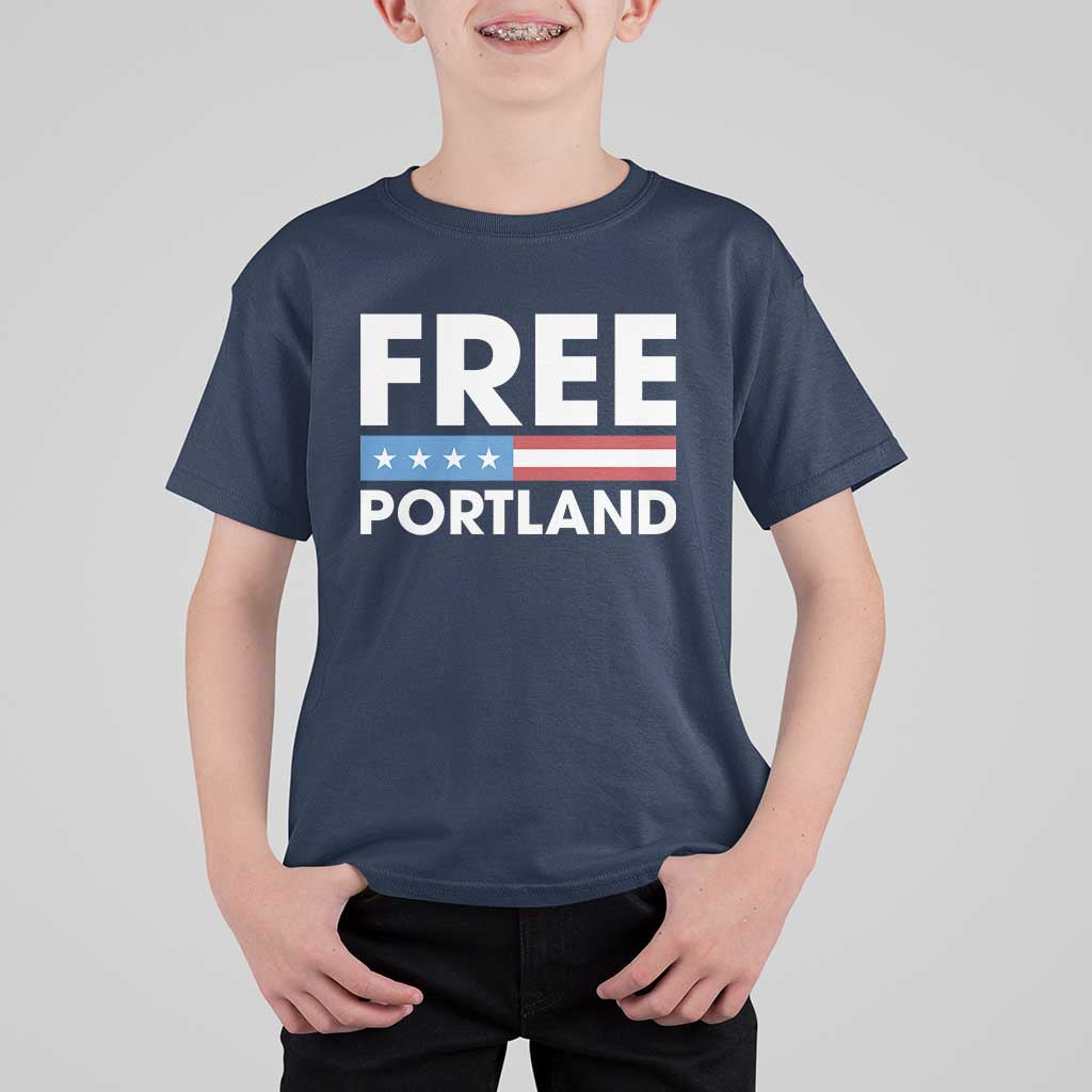 Free Portland Patriotic T Shirt For Kid Bold Political Statement American Flag - Wonder Print Shop