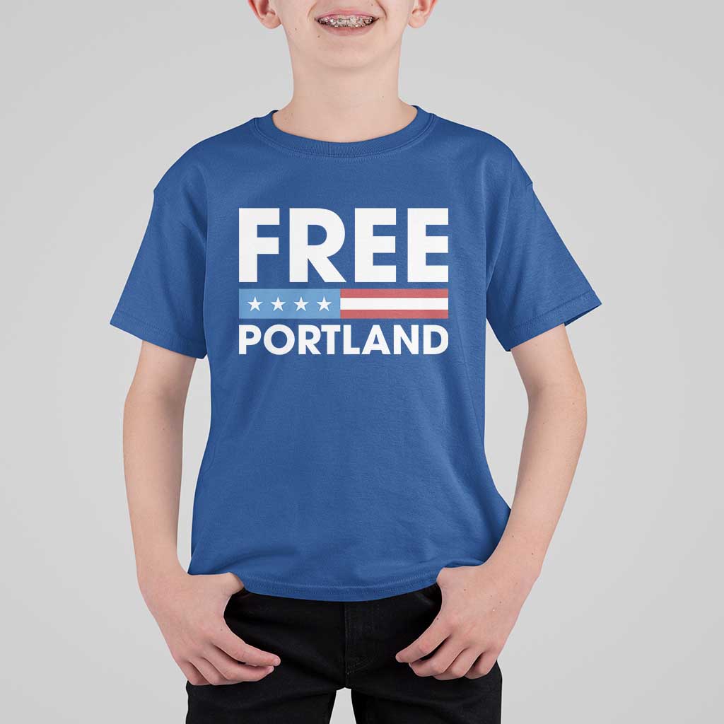 Free Portland Patriotic T Shirt For Kid Bold Political Statement American Flag - Wonder Print Shop