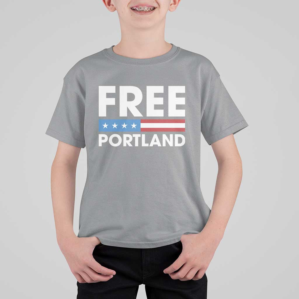 Free Portland Patriotic T Shirt For Kid Bold Political Statement American Flag - Wonder Print Shop