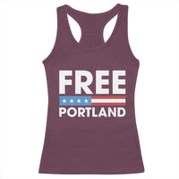 Free Portland Patriotic Racerback Tank Top Bold Political Statement American Flag - Wonder Print Shop