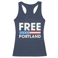 Free Portland Patriotic Racerback Tank Top Bold Political Statement American Flag - Wonder Print Shop