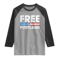 Free Portland Patriotic Raglan Shirt Bold Political Statement American Flag - Wonder Print Shop