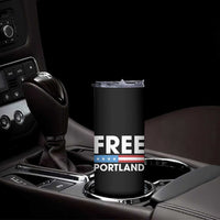 Free Portland Patriotic Skinny Tumbler Bold Political Statement American Flag - Wonder Print Shop