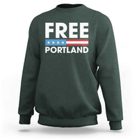 Free Portland Patriotic Sweatshirt Bold Political Statement American Flag - Wonder Print Shop