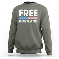Free Portland Patriotic Sweatshirt Bold Political Statement American Flag - Wonder Print Shop