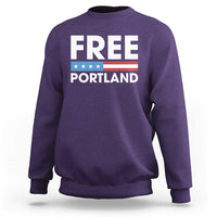 Free Portland Patriotic Sweatshirt Bold Political Statement American Flag - Wonder Print Shop