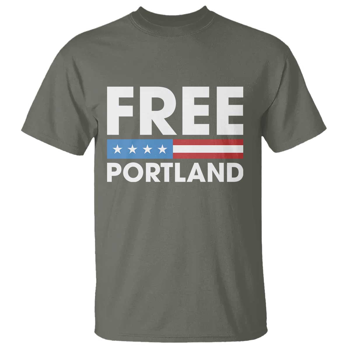 Free Portland Patriotic T Shirt Bold Political Statement American Flag - Wonder Print Shop