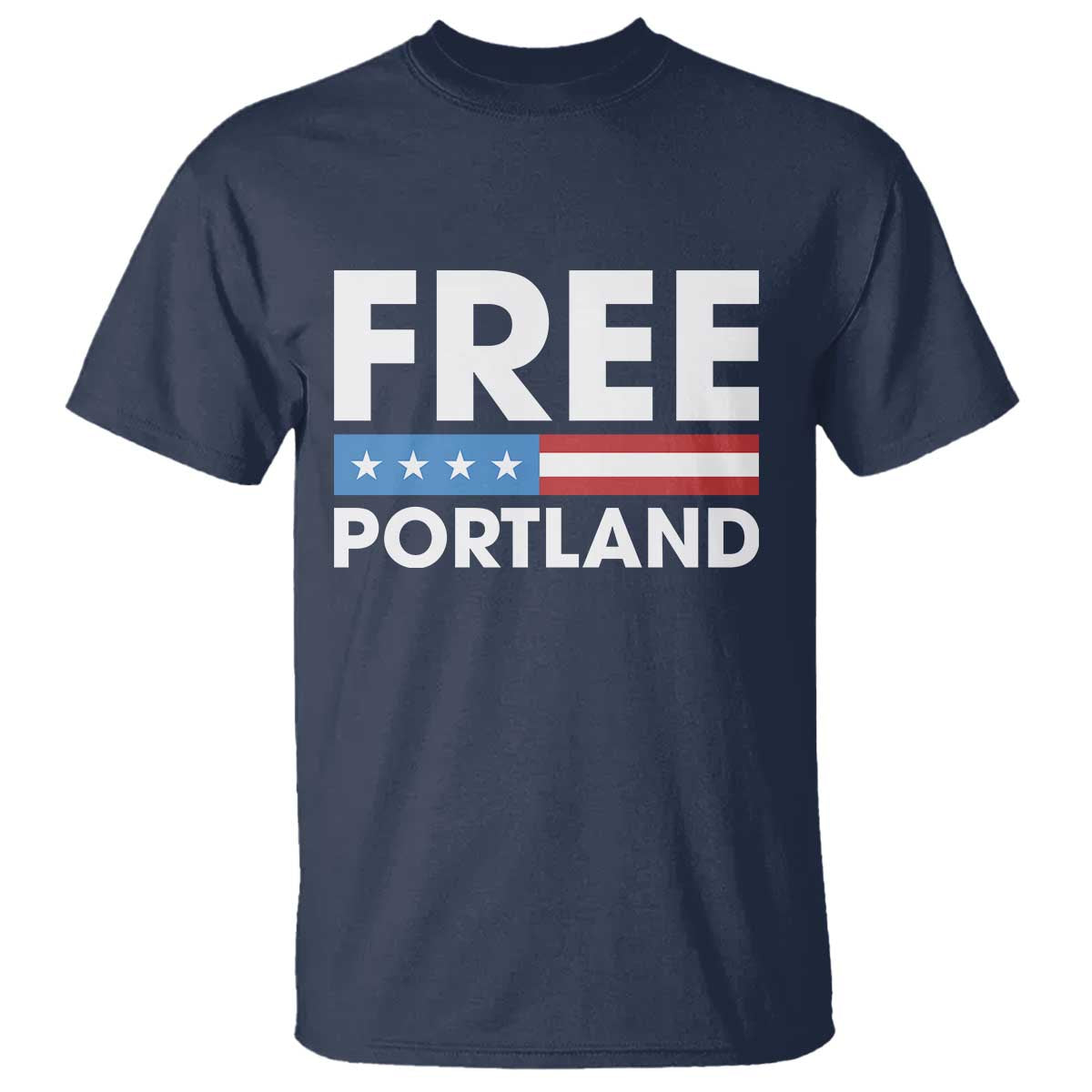 Free Portland Patriotic T Shirt Bold Political Statement American Flag - Wonder Print Shop