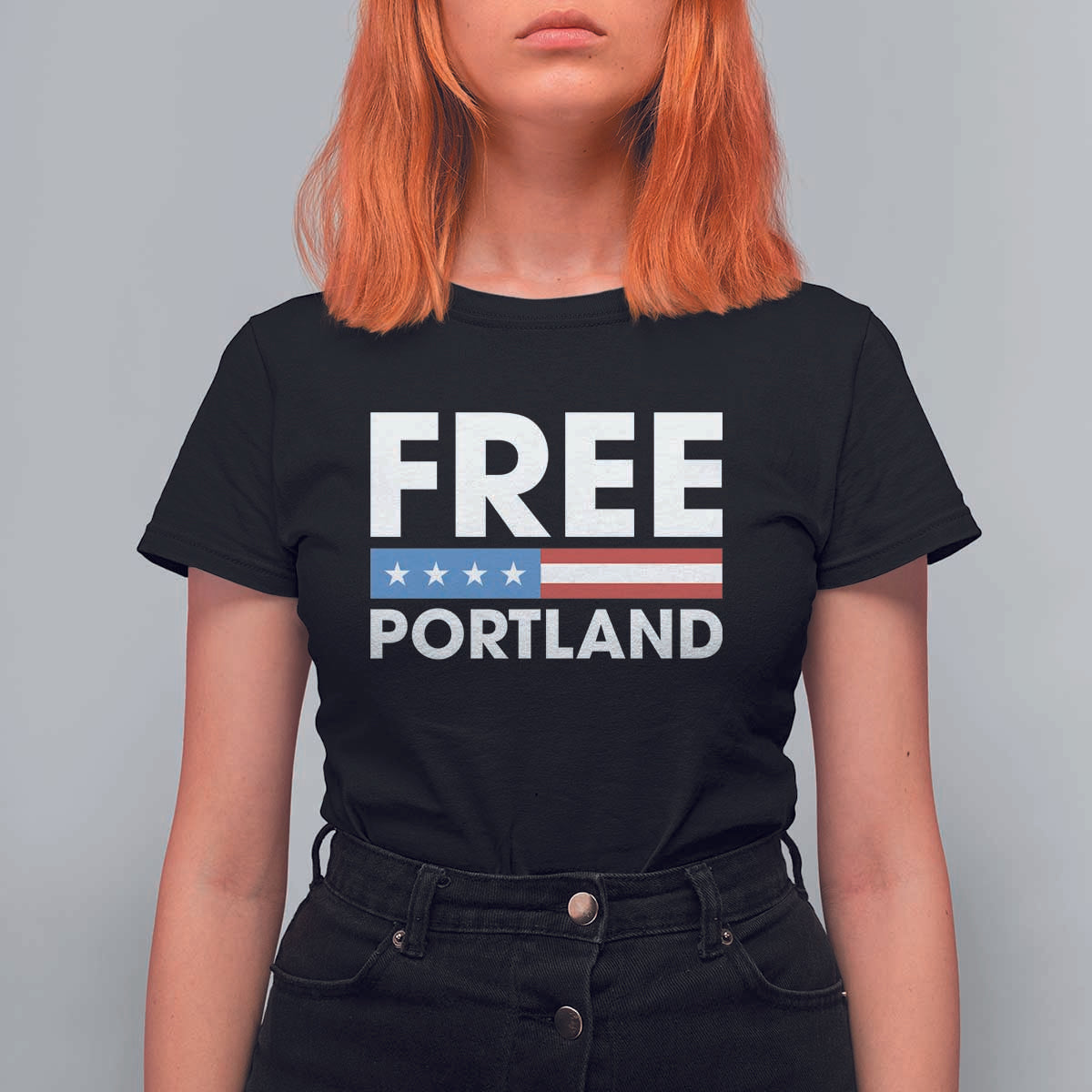 Free Portland Patriotic T Shirt For Women Bold Political Statement American Flag - Wonder Print Shop