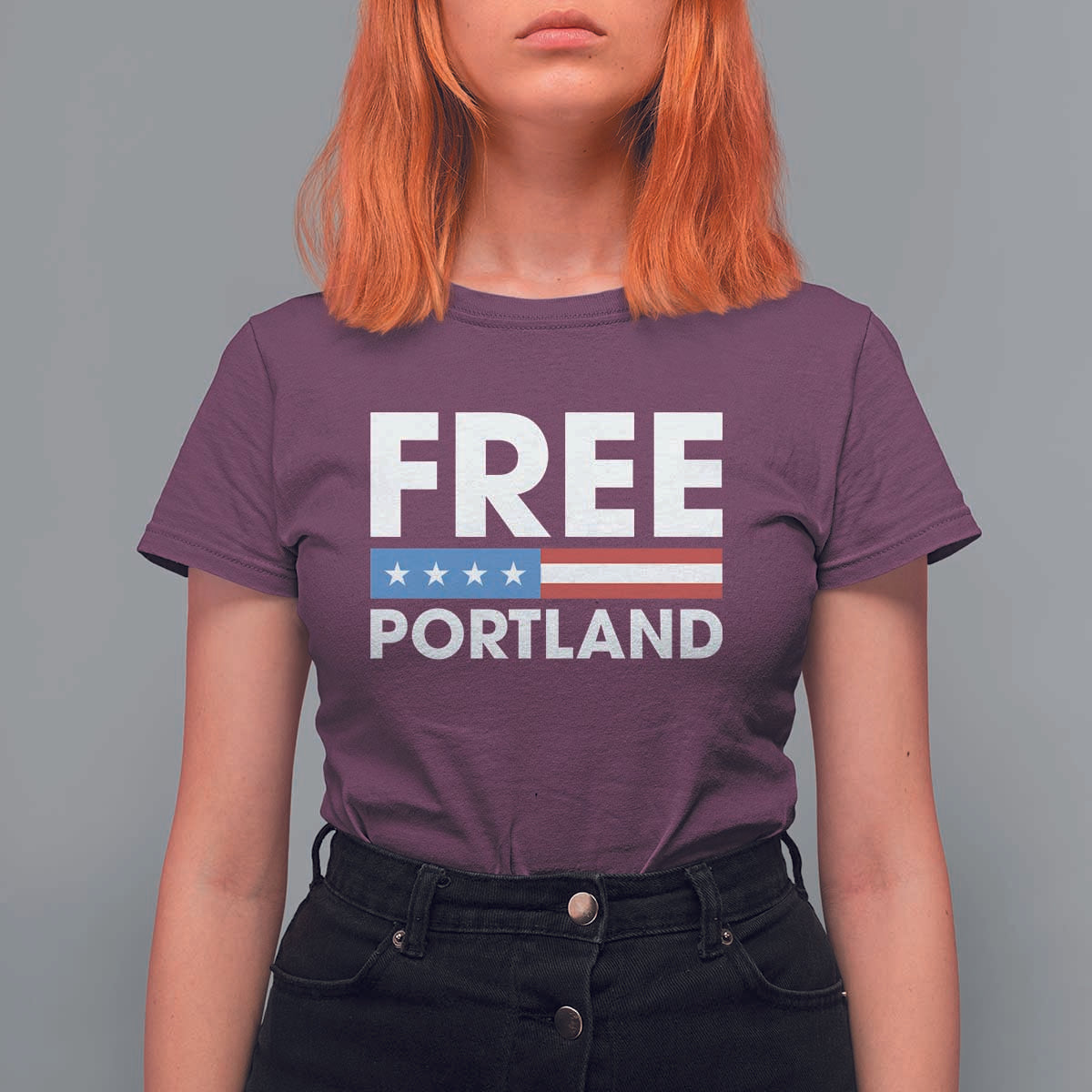 Free Portland Patriotic T Shirt For Women Bold Political Statement American Flag - Wonder Print Shop