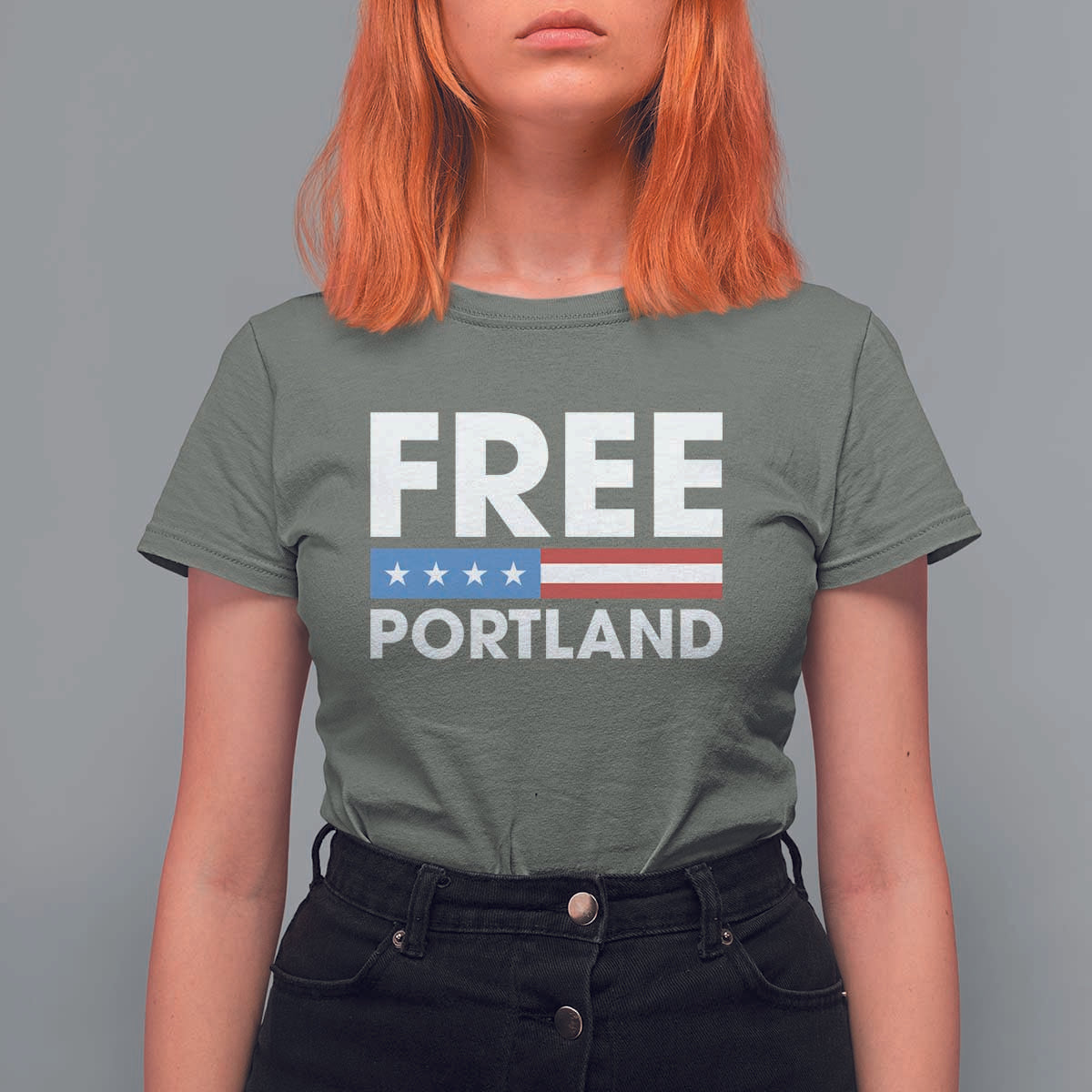 Free Portland Patriotic T Shirt For Women Bold Political Statement American Flag - Wonder Print Shop