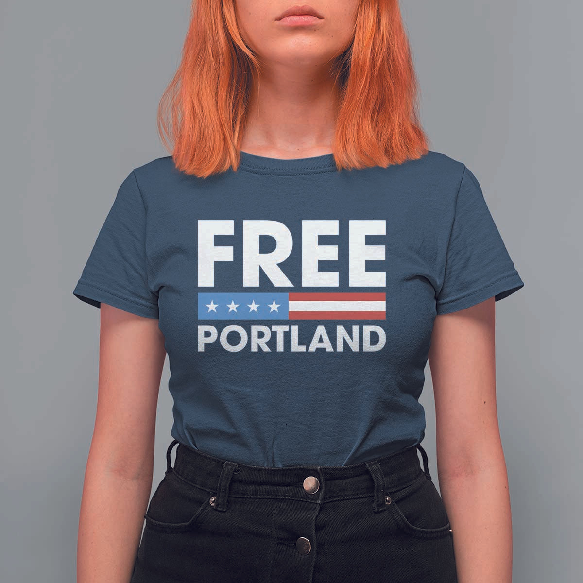 Free Portland Patriotic T Shirt For Women Bold Political Statement American Flag - Wonder Print Shop