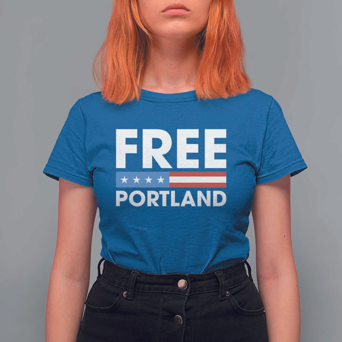 Free Portland Patriotic T Shirt For Women Bold Political Statement American Flag - Wonder Print Shop
