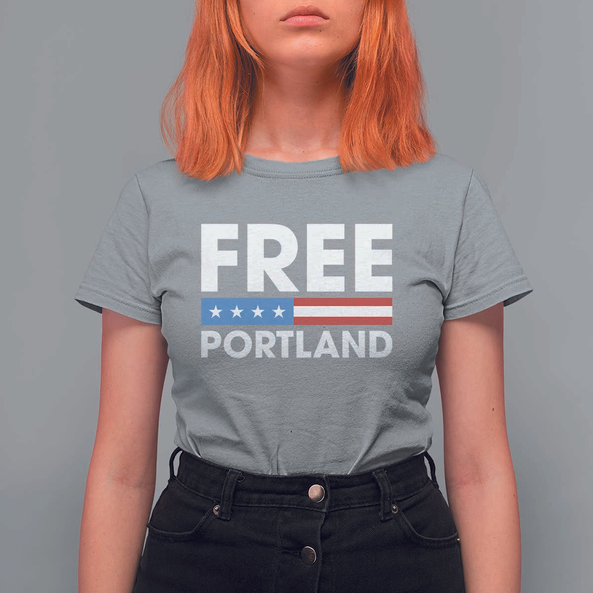 Free Portland Patriotic T Shirt For Women Bold Political Statement American Flag - Wonder Print Shop