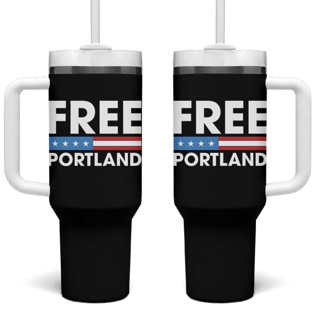 Free Portland Patriotic Tumbler With Handle Bold Political Statement American Flag - Wonder Print Shop