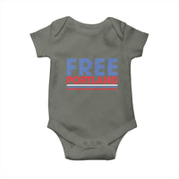 Free Portland Bold Patriotic Baby Onesie Red White and Blue Protest Statement - Wonder Print Shop
