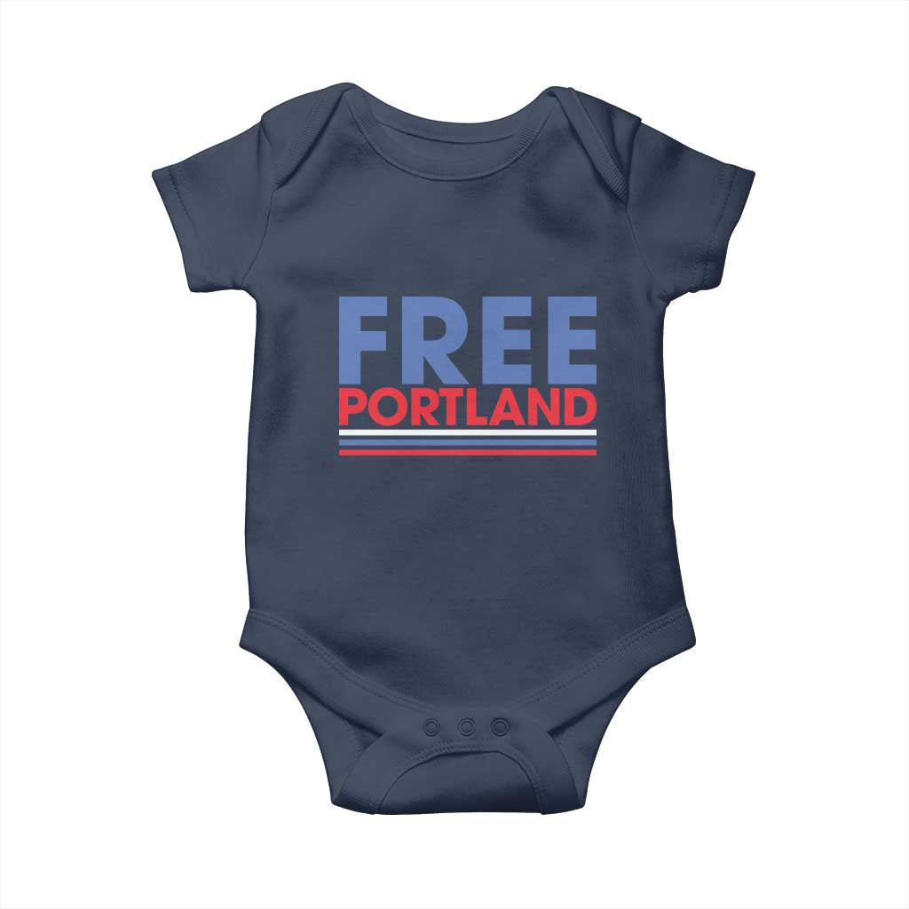 Free Portland Bold Patriotic Baby Onesie Red White and Blue Protest Statement - Wonder Print Shop