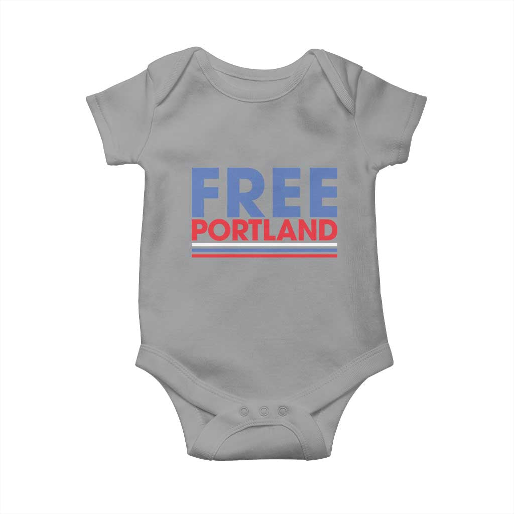 Free Portland Bold Patriotic Baby Onesie Red White and Blue Protest Statement - Wonder Print Shop